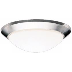 Kichler 14" Wide Nickel and Etched Glass Dome Ceiling Light