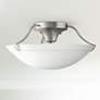 1_Kichler 15" Wide Nickel and White Etched Glass Ceiling Light