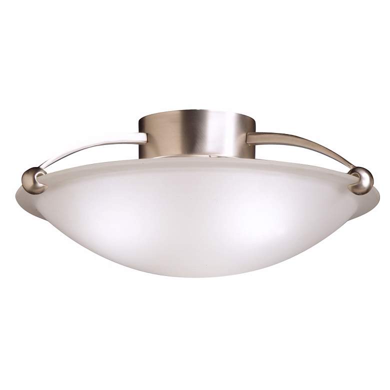 Image 3 Kichler 17" Wide Brushed Steel and Glass Ceiling Light