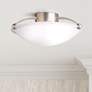 Kichler 17" Wide Brushed Steel and Glass Ceiling Light in scene