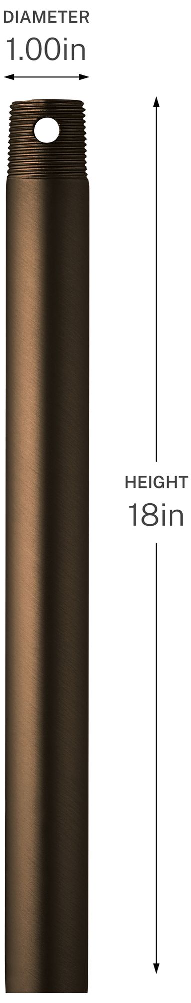 Image 5 Kichler 18" Single Threaded Ceiling Fan Downrod in Heritage Brushed Bronze more views