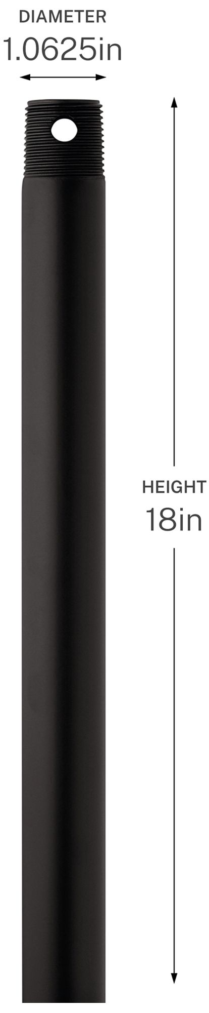 Image 2 Kichler 18" Single Threaded Ceiling Fan Downrod in Satin Natural Bronze more views