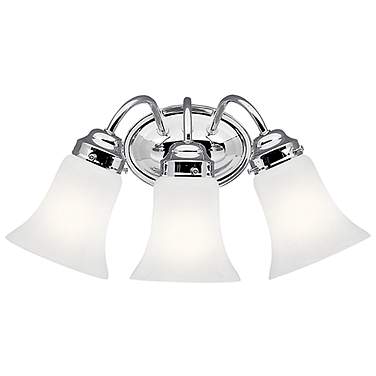 Kichler 18" Wide Two Light White Opal Glass and Chrome Bathroom Light