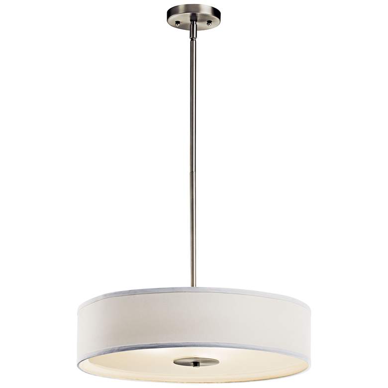 Image 2 Kichler 20" Wide Nickel and White Shade Modern Pendant Ceiling Light