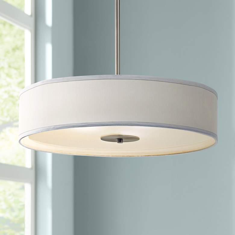 Image 1 Kichler 20" Wide Nickel and White Shade Modern Pendant Ceiling Light