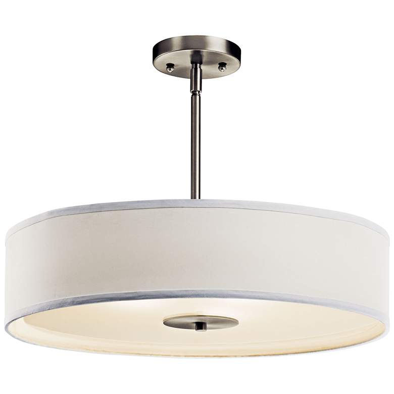 Image 4 Kichler 20 inch Wide Nickel and White Shade Modern Pendant Ceiling Light more views
