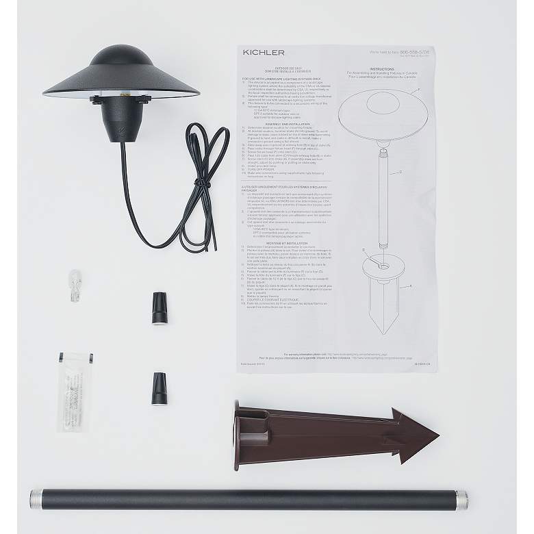 Image 5 Kichler 21"H Dome Textured Black Dome Landscape Path Light more views