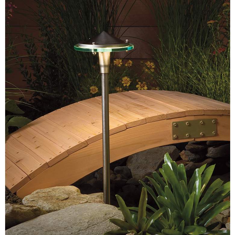 Image 1 Kichler 22" High Glass Lens Nickel 3000K LED Path Light