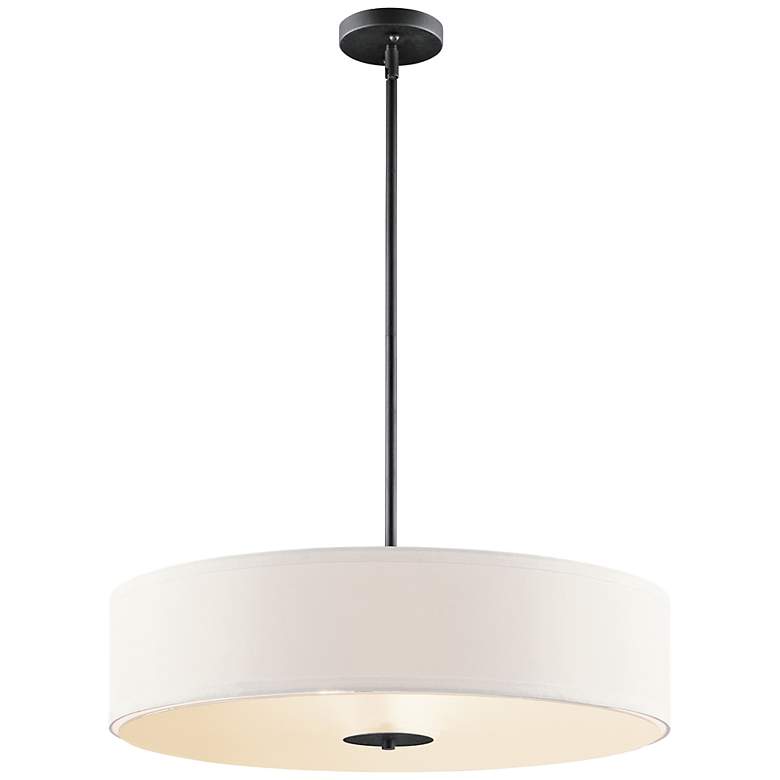 Image 1 Kichler 24 inch Wide 3-Light White Drum Modern Pendant