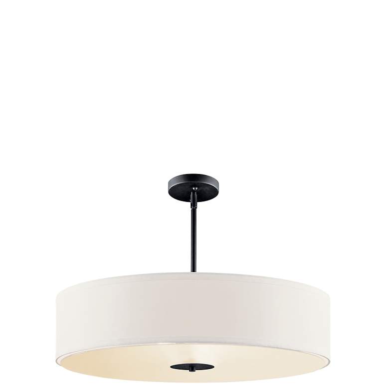 Image 3 Kichler 24 inch Wide 3-Light White Drum Modern Pendant more views