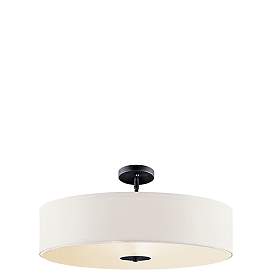 Image4 of Kichler 24" Wide 3-Light White Drum Modern Pendant more views