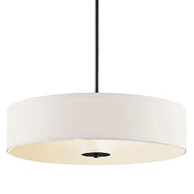 Image5 of Kichler 24" Wide 3-Light White Drum Modern Pendant more views