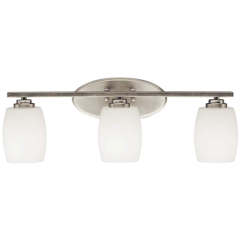 Image 1 Kichler 24" Wide White Glass 3-Light Vanity Bathroom Light