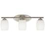 1_Kichler 24" Wide White Glass 3-Light Vanity Bathroom Light