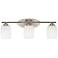 Kichler 24" Wide White Glass 3-Light Vanity Bathroom Light