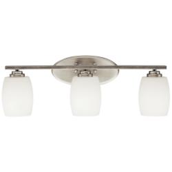 Kichler 24" Wide White Glass 3-Light Vanity Bathroom Light