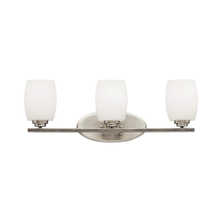 Image 2 Kichler 24" Wide White Glass 3-Light Vanity Bathroom Light more views
