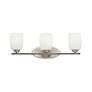 2_Kichler 24" Wide White Glass 3-Light Vanity Bathroom Light more views