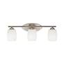 3_Kichler 24" Wide White Glass 3-Light Vanity Bathroom Light more views