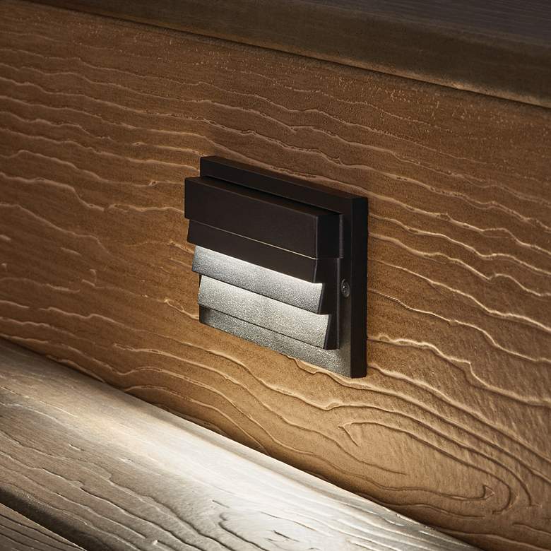 Image 1 Kichler 3000K LED Centennial Brass Low Voltage Louvered Step Light