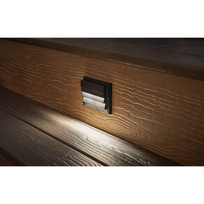 Image 4 Kichler 3000K LED Centennial Brass Low Voltage Louvered Step Light more views