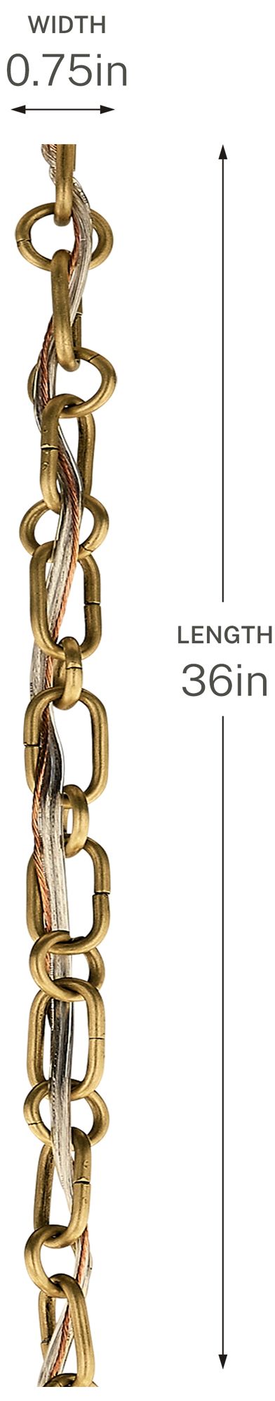 Image 2 Kichler 36" Round Decorative Chain in Lacquered Brass more views