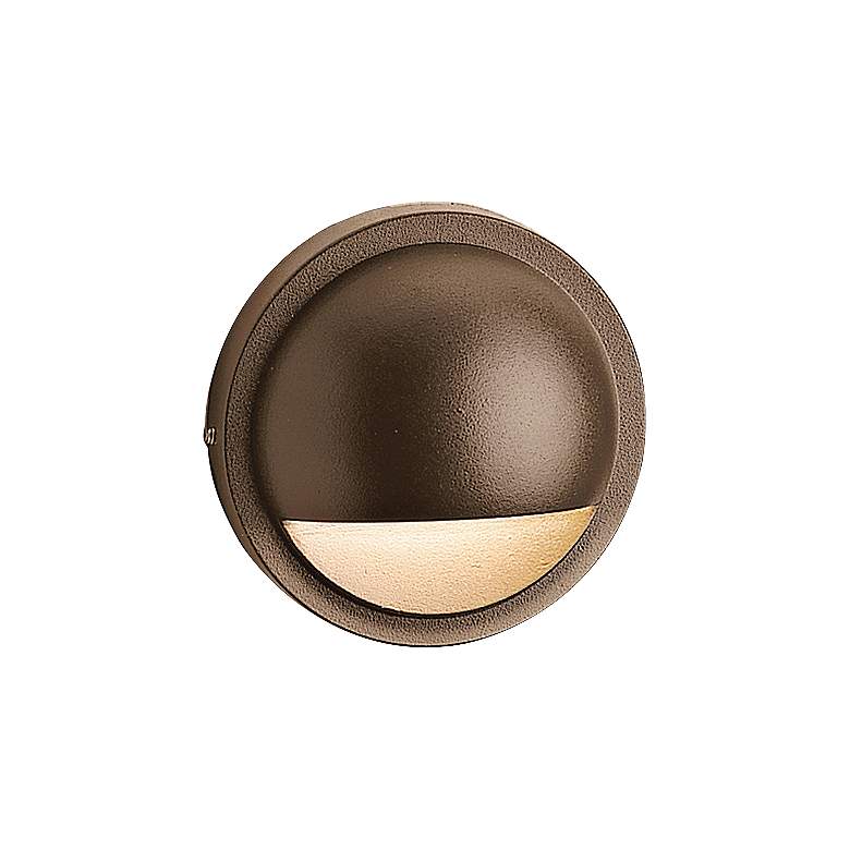 Image 1 Kichler 4 inch Wide 2700K LED Bronze Half Moon Deck Light