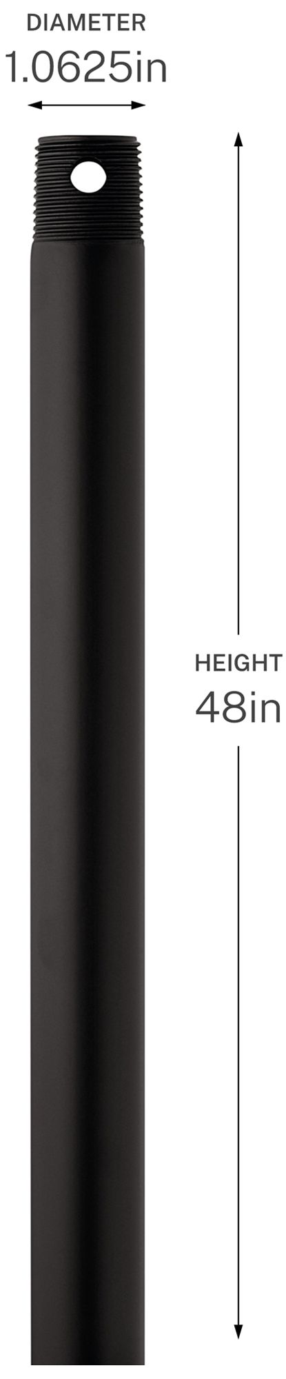 Image 2 Kichler 48" Single Threaded Ceiling Fan Downrod in Satin Natural Bronze more views