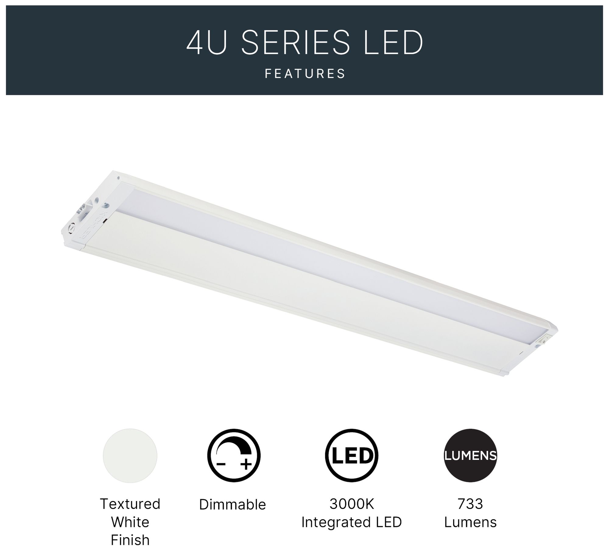 Image 5 Kichler 4U Textured White 30" Wide LED Under Cabinet Light more views