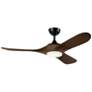 Kichler 52 Inch Mylo Ceiling Fan Satin Black with Aged Walnut Wood Blades