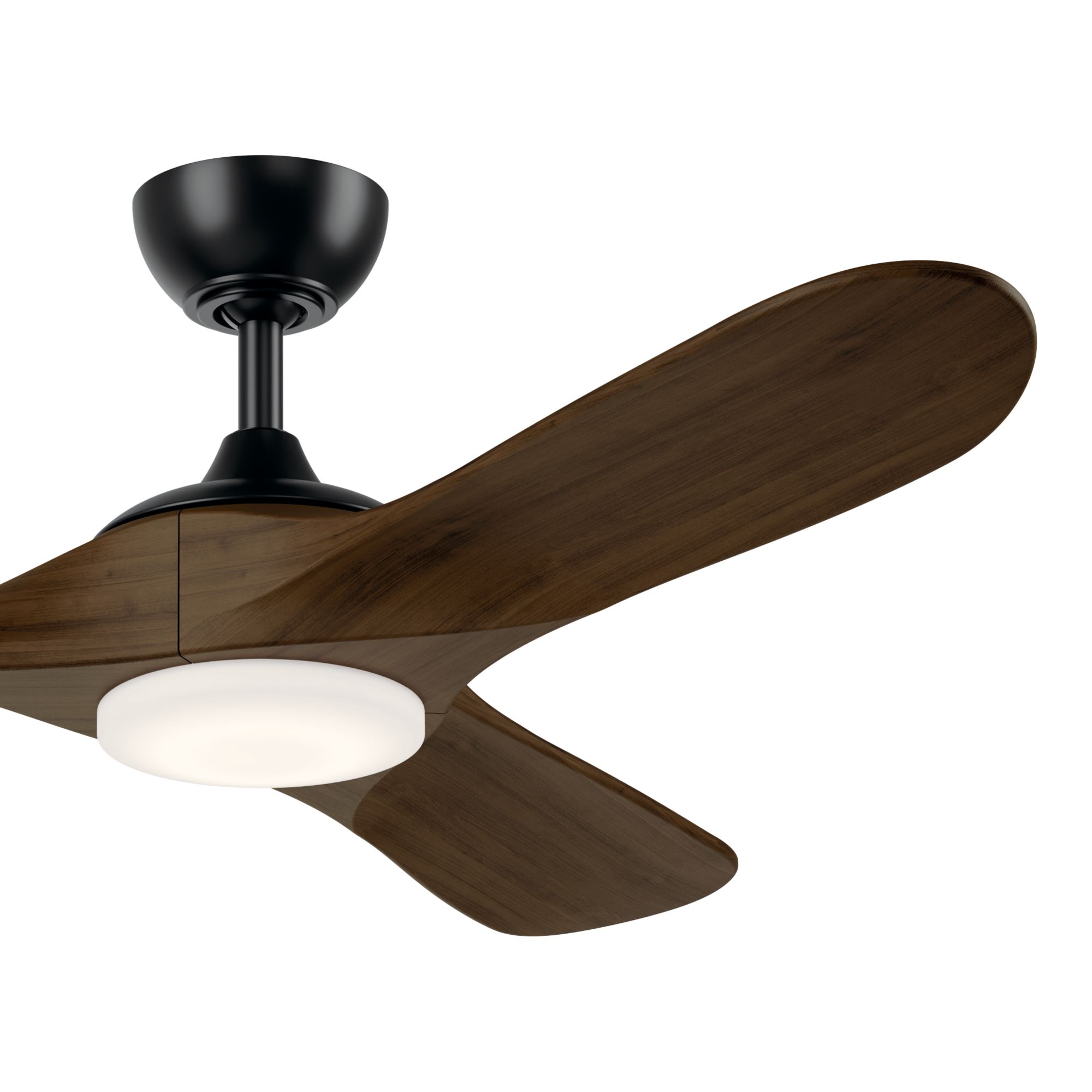 Image 2 Kichler 52 Inch Mylo Ceiling Fan Satin Black with Aged Walnut Wood Blades more views