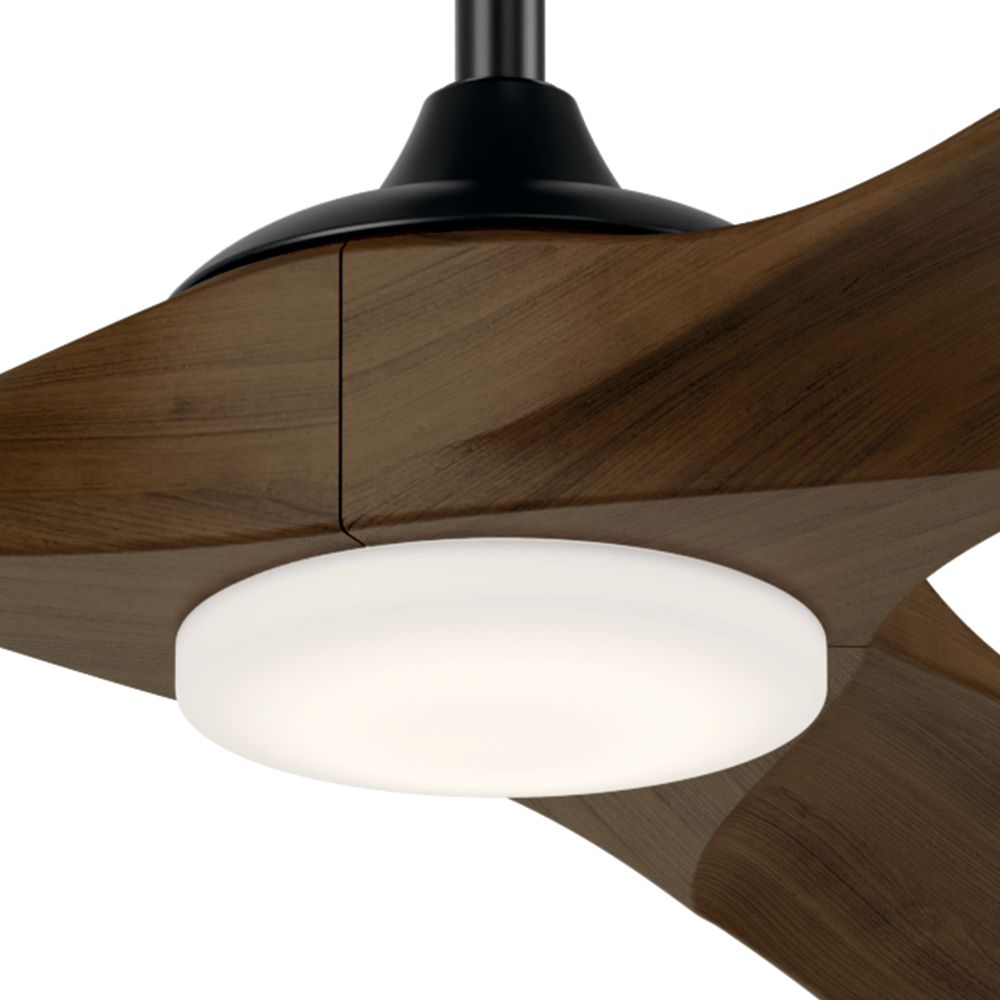 Image 3 Kichler 52 Inch Mylo Ceiling Fan Satin Black with Aged Walnut Wood Blades more views