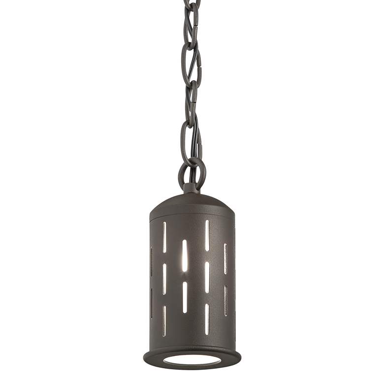 Image 1 Kichler 6 3/4" High Textured Bronze Outdoor Hanging Light