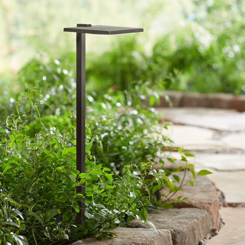 Image 1 Kichler 6" Wide 2700K LED Shallow Shade Black Path Light