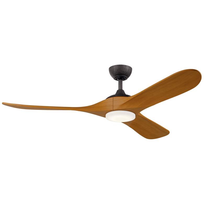 Image 1 Kichler 60 Inch Mylo Ceiling Fan Anvil Iron with Honey Maple Wood Blades