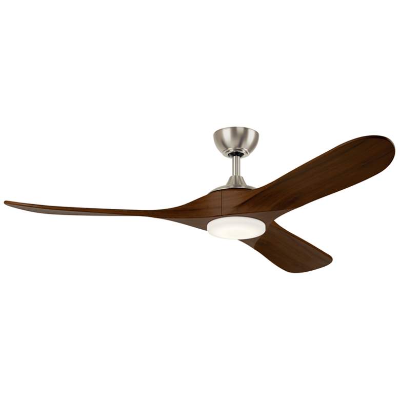 Image 1 Kichler 60 Inch Mylo Ceiling Fan Brushed Nickel with Walnut Wood Blades