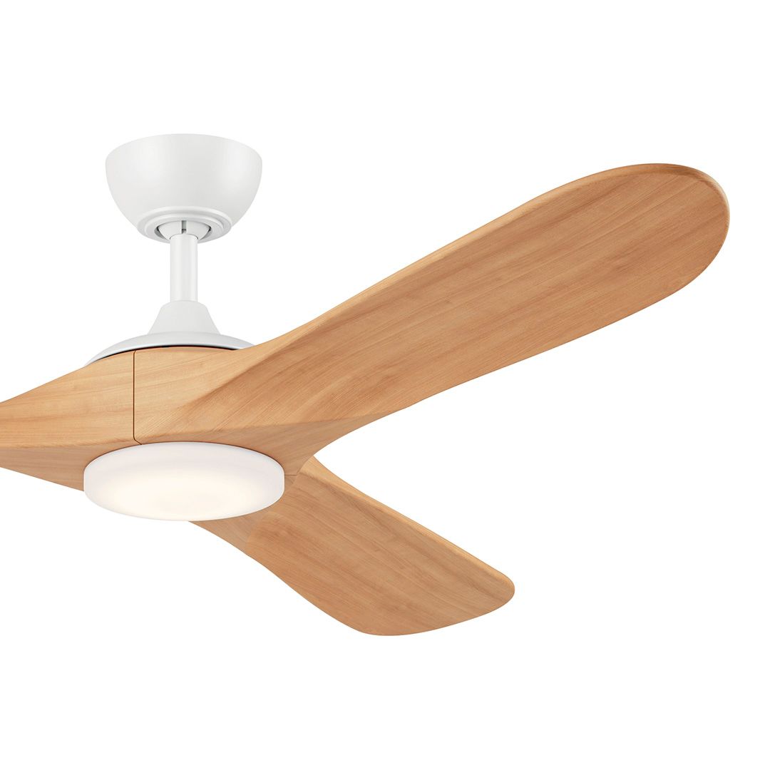 Image 4 Kichler 60 Inch Mylo Ceiling Fan Matte White with White Maple Wood Blades more views