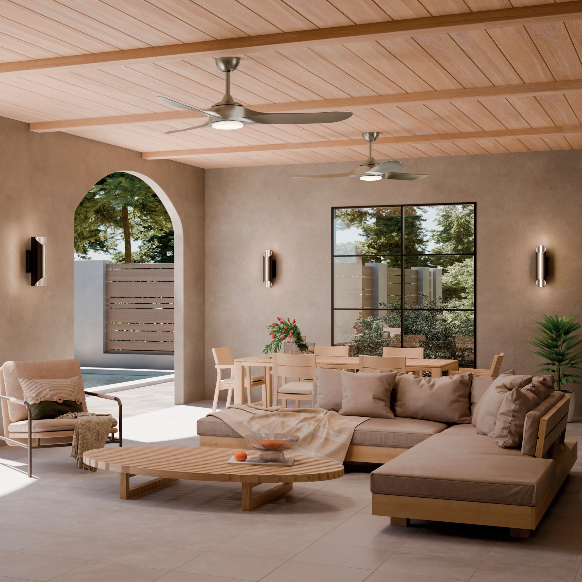 Image 6 Kichler 60 Inch Mylo Weather+ Ceiling Fan Brushed Nickel more views