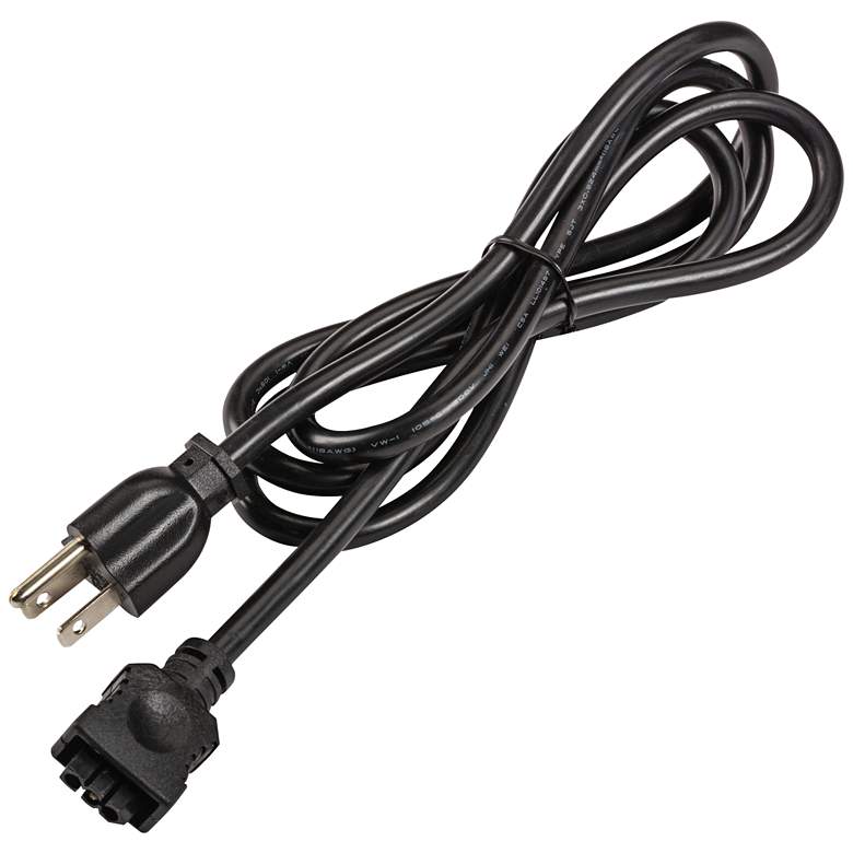 Image 1 Kichler 62" Black Under Cabinet 3-Prong Power Cord