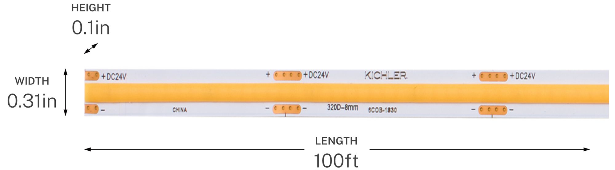 Image 5 Kichler 6T Series COB Dry Tape Light Standard 4000K 100FT more views