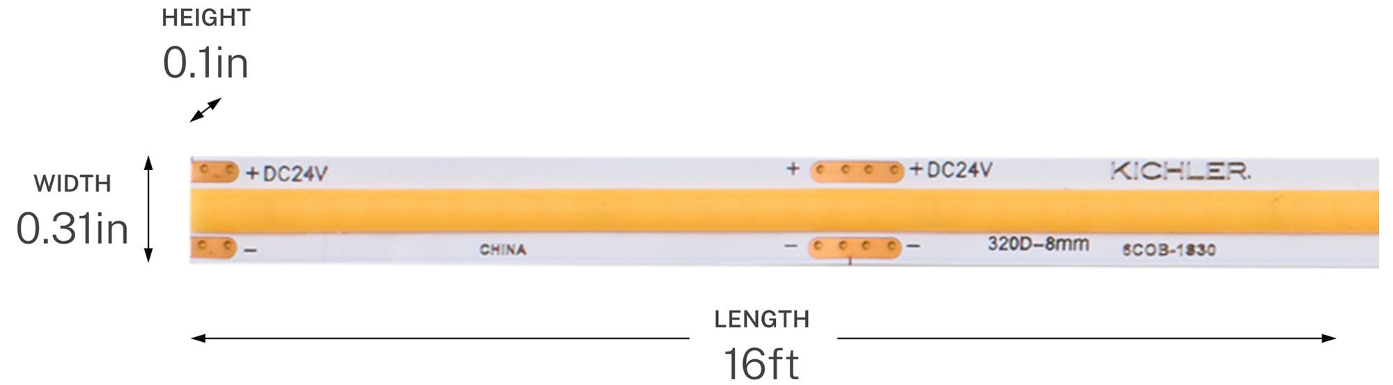 Image 5 Kichler 6T Series COB Dry Tape Light Standard 4000K 16FT more views