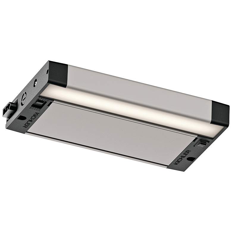 Image 1 Kichler 6U 8" Wide Nickel Textured LED Under Cabinet Light