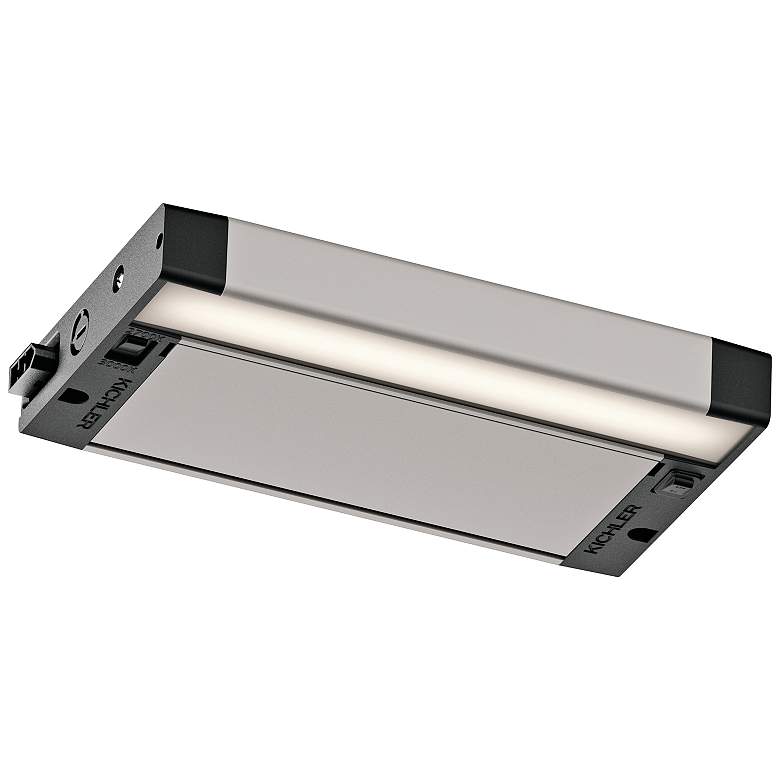 Image 2 Kichler 6U 8 inch Wide Nickel Textured LED Under Cabinet Light