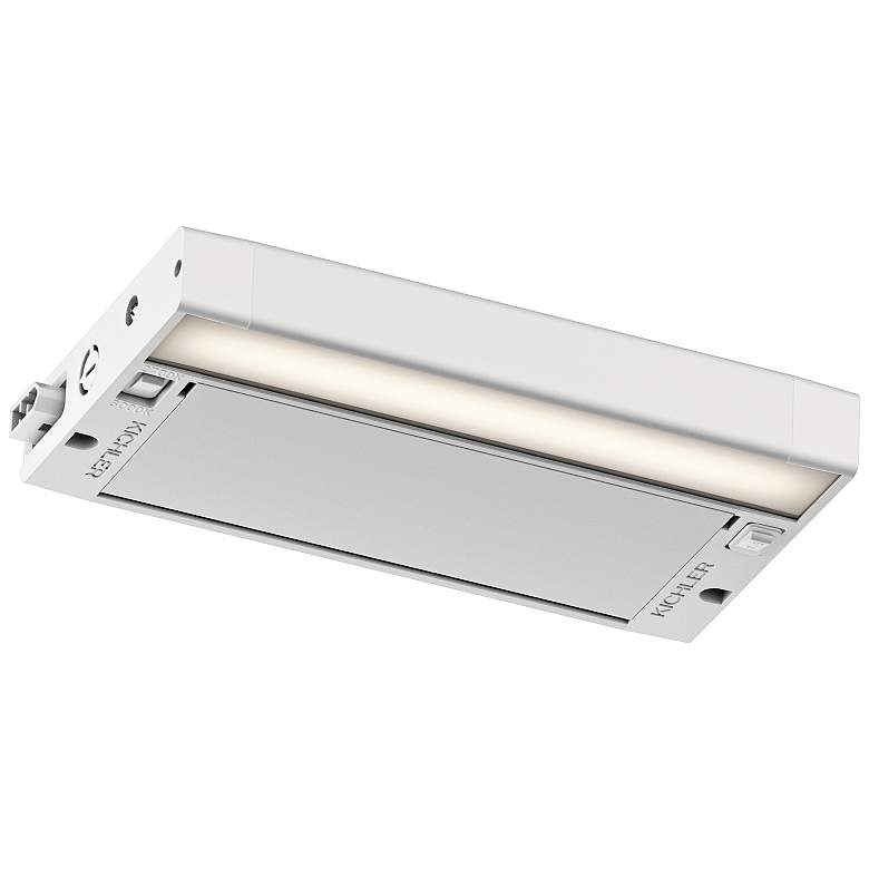 Image 2 Kichler 6U 8 inch Wide Textured White LED Under Cabinet Light