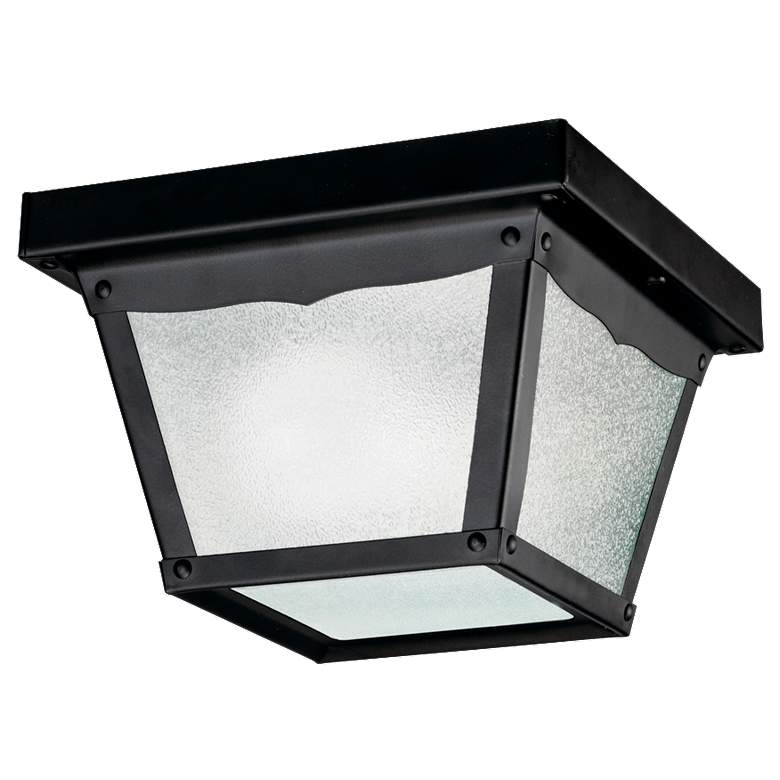 Image 1 Kichler 7.5 inch Square Black Outdoor Ceiling Light