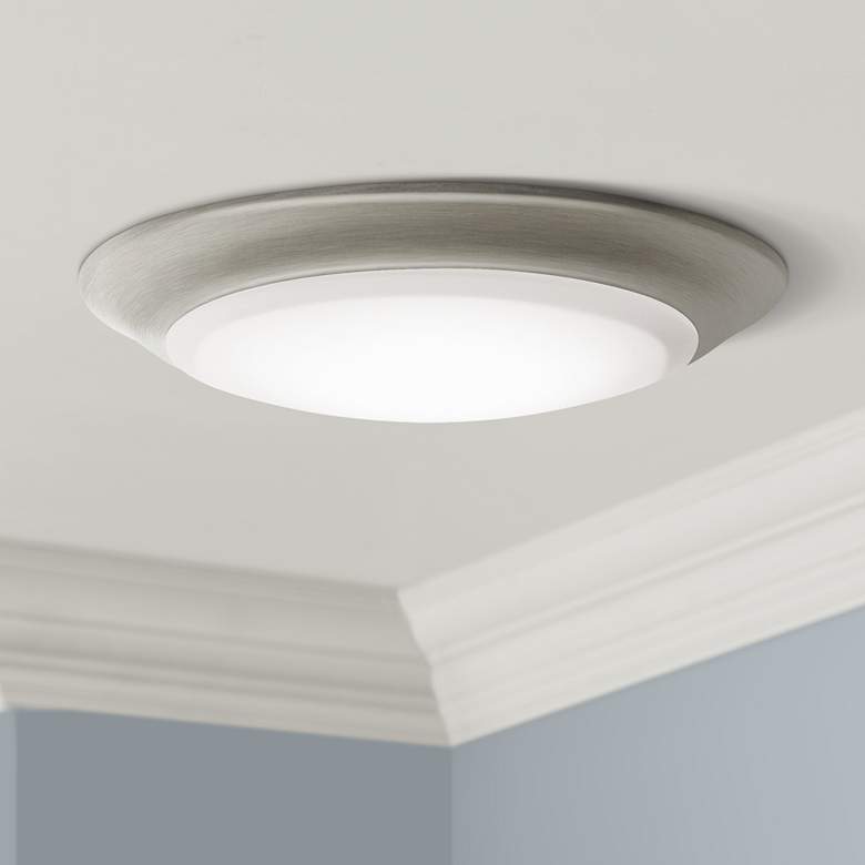 Image 1 Kichler 7 1/2 inchW Brushed Nickel 3000K LED Ceiling Light