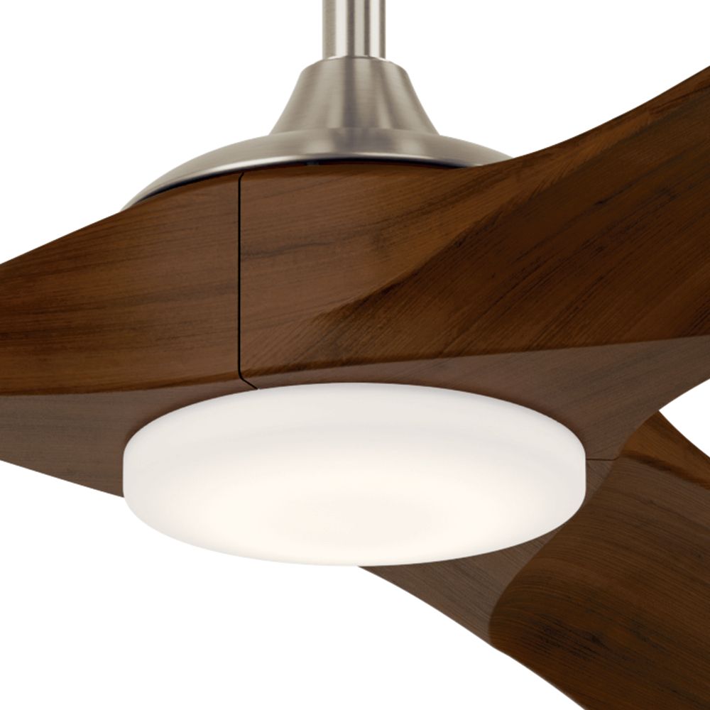 Image 5 Kichler 70 Inch Mylo Ceiling Fan Brushed Nickel Natural Walnut Wood Blades more views