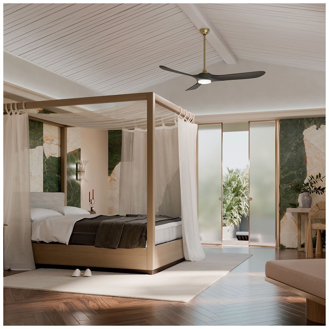 Image 5 Kichler 70 Inch Mylo Ceiling Fan Champagne Bronze Jet Black Wood Blades more views