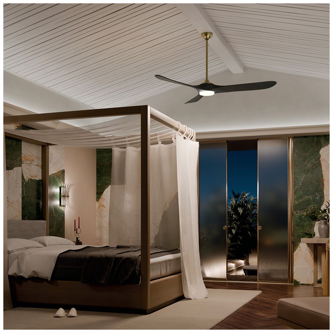 Image 6 Kichler 70 Inch Mylo Ceiling Fan Champagne Bronze Jet Black Wood Blades more views