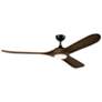 Kichler 70 Inch Mylo Ceiling Fan Satin Black with Aged Walnut Wood Blades